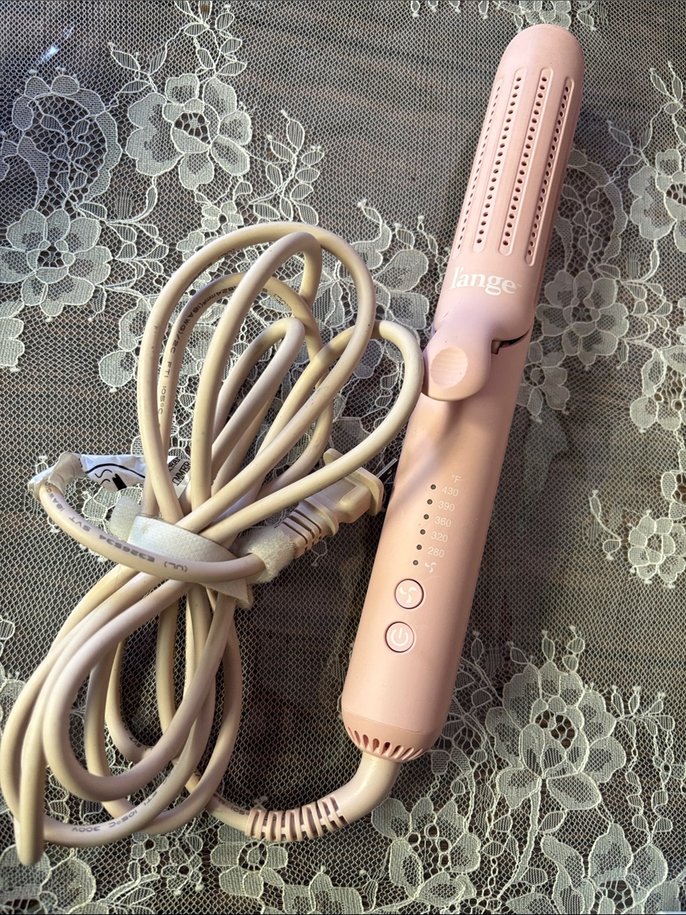 Lange Blush Pink Ceramic Hair Straightener Brush